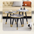 Contemporary Minimalist Indoor Wooden Coffee End Table Set Durable Stylish for Home Use Living Room- black- FU8100