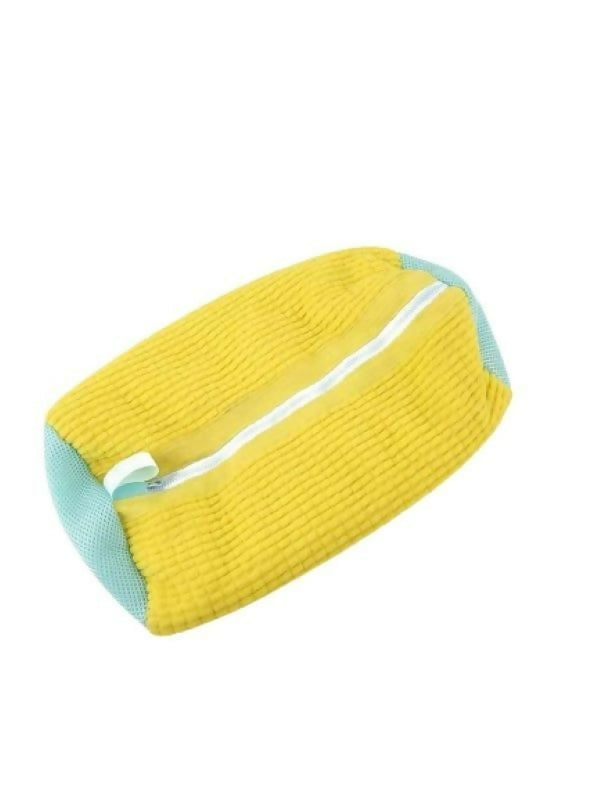 Fluffy Shoe Washing Bag - yellow