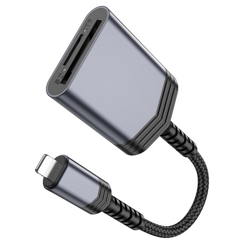 2 in 1 lightning to SD/TF OTG Card Reader Metal Shell Compatible with iPhone