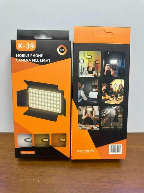 K-39 Fill Light RGB Panel Mobile Phone Clip Colorful LED Lamp Mobile Phone Fill Light with Battery