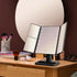 Elements Tri Fold LED Vanity Mirror, 3 Magnifications and Dimmable LED Lights, Black