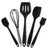 5 Pieces Of Non-Stick Silicone Kitchen Utensil Set - Black