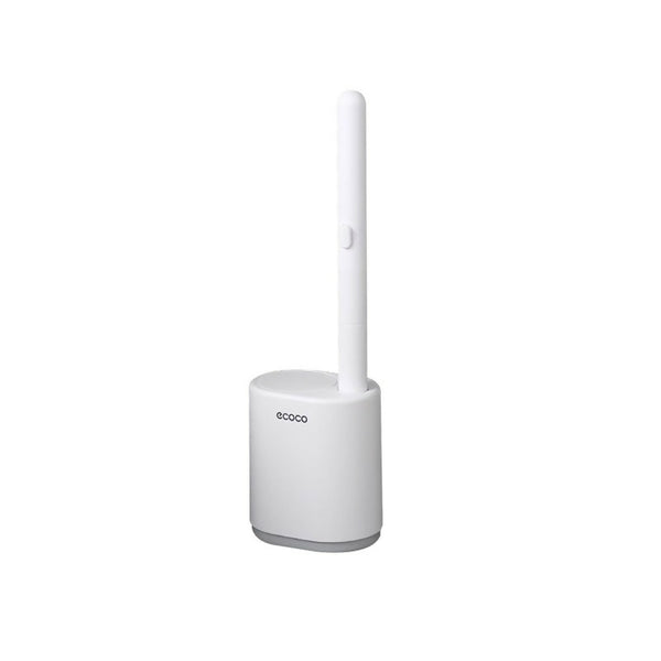 Disposable Toilet Brush with Holder, White