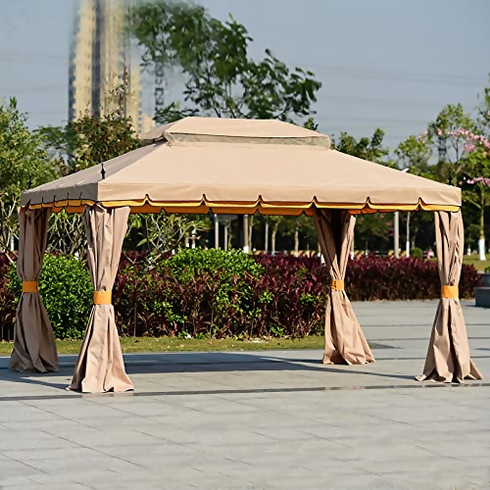 Tent House for Terrace , Garden with All 4 Sides Retractable Double Curtain with Zipper