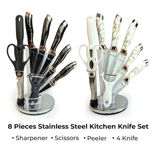 Marble Handle Non Stick Coating Chef's Knives Set