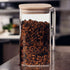 Cannister Square With Bamboo Lid Borosilicate Glass