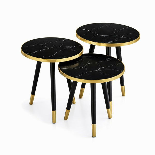 Round Nesting Coffee Table - 3-Tier, Space-Saving