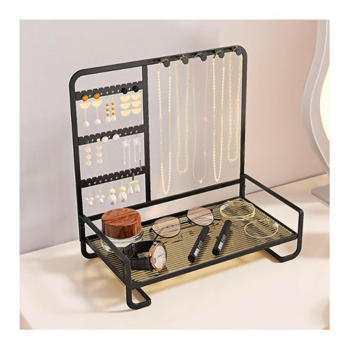 Jewelry Stand with Tray for Necklaces and Rings