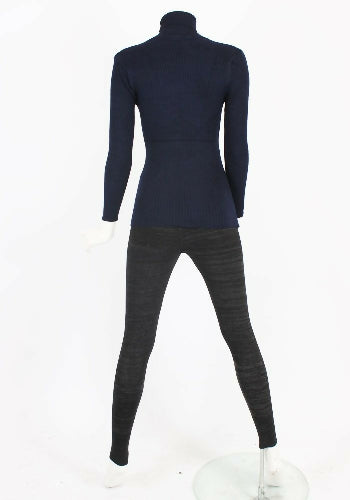Ladies Long Sleeve Polo Neck-Large
