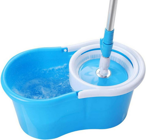Magic Spin Mop And Plastic Bucket Set Rotating 360 -blue