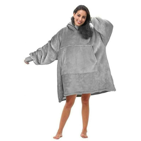 Hoodie, Ultra Plush Blanket, One Size fit all – Gray