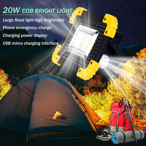 Portable LED Work Light, Rechargeable Floodlight