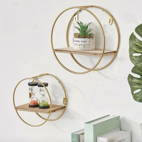 Home Decor Geometric Nordic Wall Hanging Shelf Decoration - Round - M