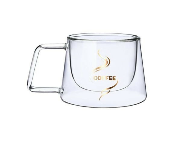 Double Wall Insulated Glass Coffee Mug