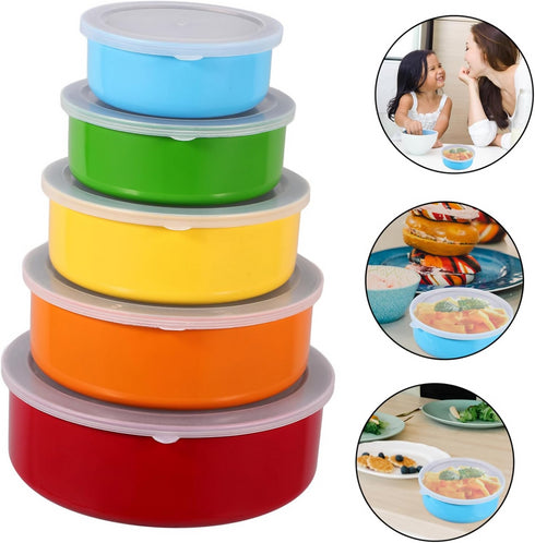 5 Pcs Stainless Steel Home Kitchen Food Container Storage