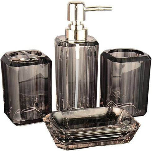 HS-Acrylic Freestanding Soap Dispenser 4 Piece