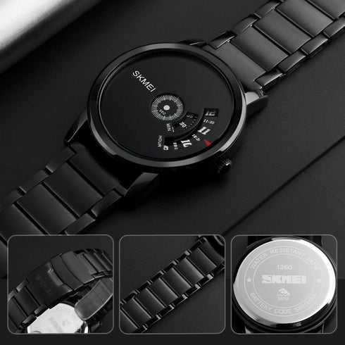 Modern Quartz Watch With Stainless Steel Band