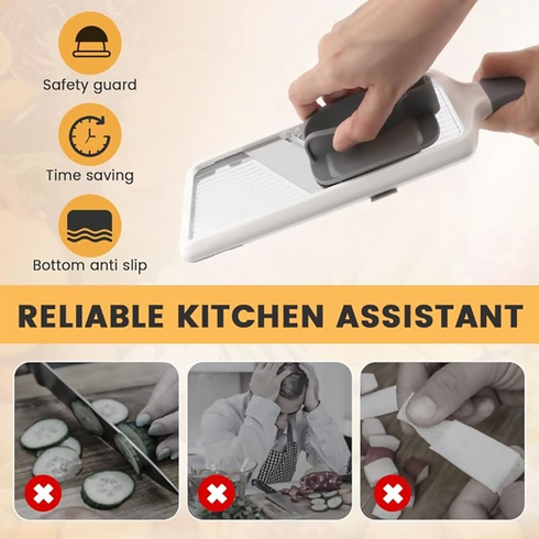 Multi Handheld Mandoline Slicer with Adjustable Stainless Steel Blades