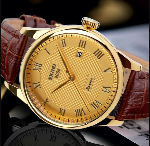 Ladies Leather Quartz Waterproof Watch