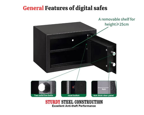 Home Digital Safety Box with Keys and Pin Number