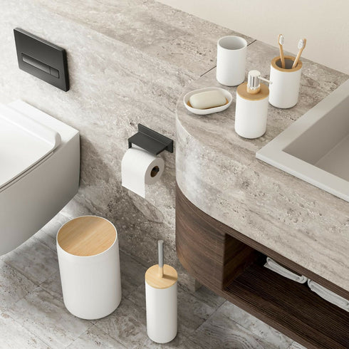 Bathroom Accessories Set with Eco-friendly Lids - 6 Piece