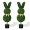 Set of 2 Artificial Boxwood Topiary Trees