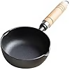Cast Iron Melting Pot, Mini Egg Frying Pan Oil Heating Pan Milk Butter Warmer Pot with Wood Handle for Home Kitchen