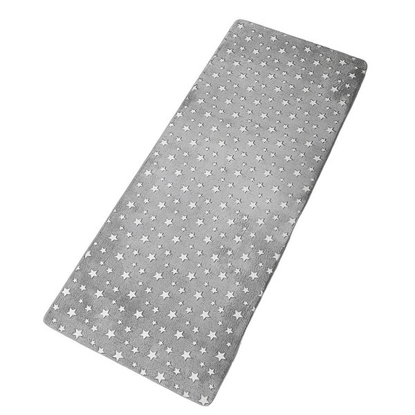 Glistening Glow In The Dark Washable Rug Cushy Bedside Mat - stars