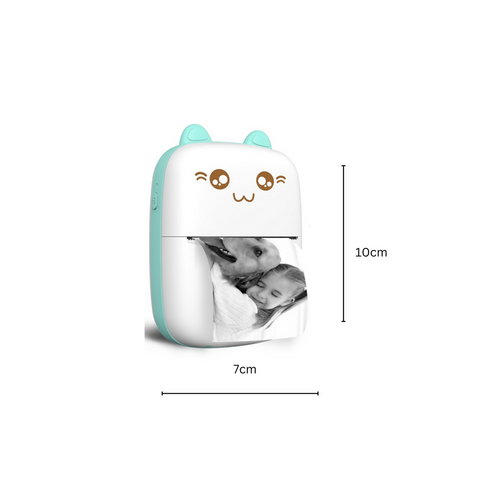 Mini Printer- Fast Printing, Learning Support, Travel Memories, Portable - Blue