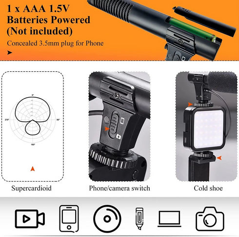 Portable Cellphone Video Manufacturing Kit with Microphone