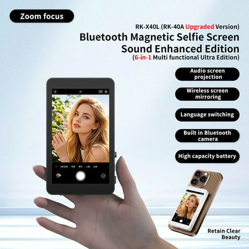 Wireless Magnetic Selfie Screen with Blue Tooth Audio Version