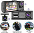 Triple-Lens HD Dash Cam In-Car Hidden Triple-Camera System for Rideshare