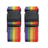 Rainbow Luggage Straps, Adjustable Suitcase Belts with ABS Buckle, 1.85m, 2 Pack