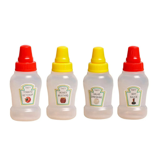 Mini Sauce Bottles for Lunch Box - 4 Pack