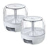 360 Rotatable 6 Grid Food Storage Container Grain Cereal Rice Dispenser - 2 Piece