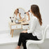 Tabletop Vanity Mirror with Drawer Storage Small Dressing Organizer-7019
