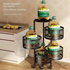Source Factory Multi-layer Rotatable Carbon Steel Kitchen Shelf with Pulley Feet Fruit and Vegetable Kitchenware Storage Rack