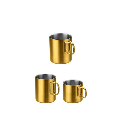 Set of 3 Stainless Steel Camping Coffee Mug