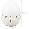 Kitchen Timer Manual Metal Egg Shape Mechanical Rotate Kitchen Reminder (White)