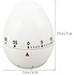 Kitchen Timer Manual Metal Egg Shape Mechanical Rotate Kitchen Reminder (White)