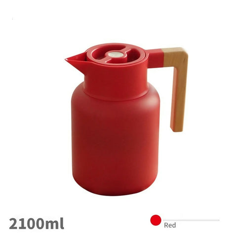2100ML Japanese Stainless Steel Kettle Wooden Handle Durable Insulated Water Pot for Cold Vacuum Flasks Thermoses
