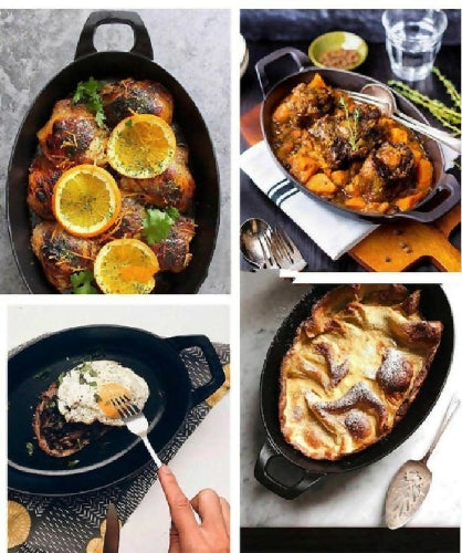 Cast Iron Baking Dish Oval Serving Pan