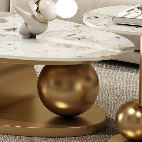 2 Piece High End Marble Top Living Room Table