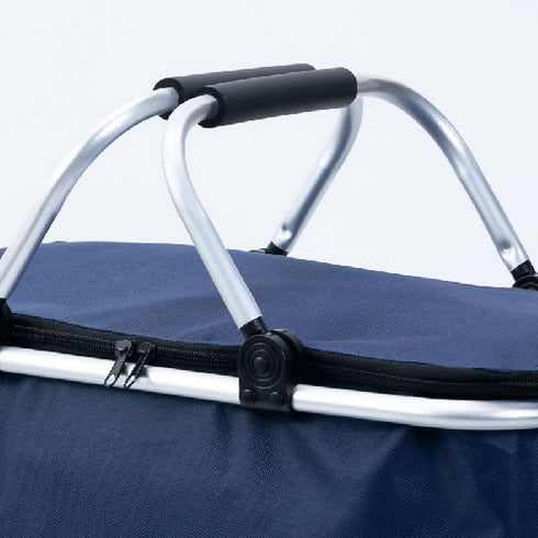 Folding Large Picnic Bag Portable Insulation Lunch Storage Basket.