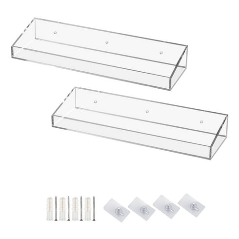 Acrylic Wall Mounted Floating Shelves - Set of 2