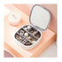 Portable Travel Multiple Compartments Jewellery Storage Box with Mirror - Grey