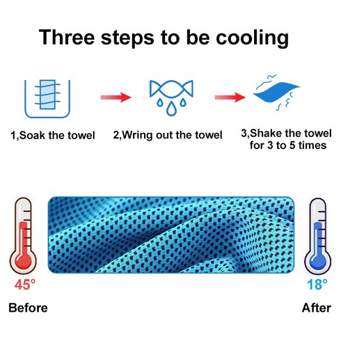 100cm Customized Cool Sport Towel Quick Dry Sport Ice Cooling Microfiber Towel Microfiber Cool Towel with Bottle
