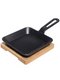 Square Cast Iron Sear and Serve Skillet and Wooden Serving Board - 1 Pack