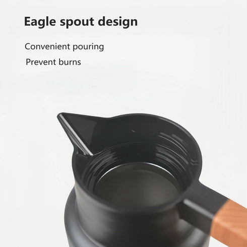 2100ML Japanese Stainless Steel Kettle Wooden Handle Durable Insulated Water Pot for Cold Vacuum Flasks Thermoses