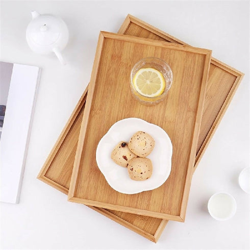5-Piece Bamboo Rectangular Serving Trays